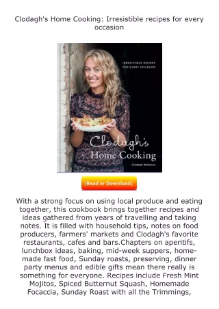 ❤️get (⚡️pdf⚡️) download Clodagh's Home Cooking: Irresistible recipes for e