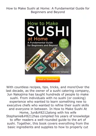 pdf❤(download)⚡ How to Make Sushi at Home: A Fundamental Guide for Beginner