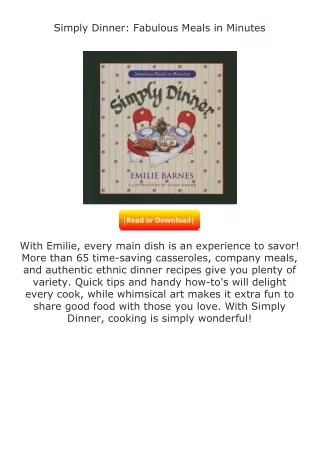 ❤PDF⚡ Simply Dinner: Fabulous Meals in Minutes