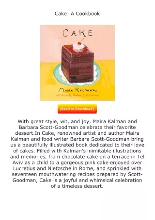 ✔️download⚡️ (pdf) Cake: A Cookbook
