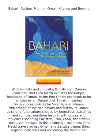 full✔download️⚡(pdf) Bahari: Recipes From an Omani Kitchen and Beyond