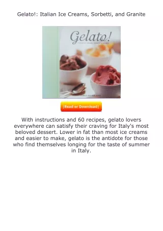 (❤️pdf)full✔download Gelato!: Italian Ice Creams, Sorbetti, and Granite