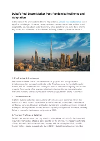 Dubai’s Real Estate Market Post-Pandemic_ Resilience and Adaptation