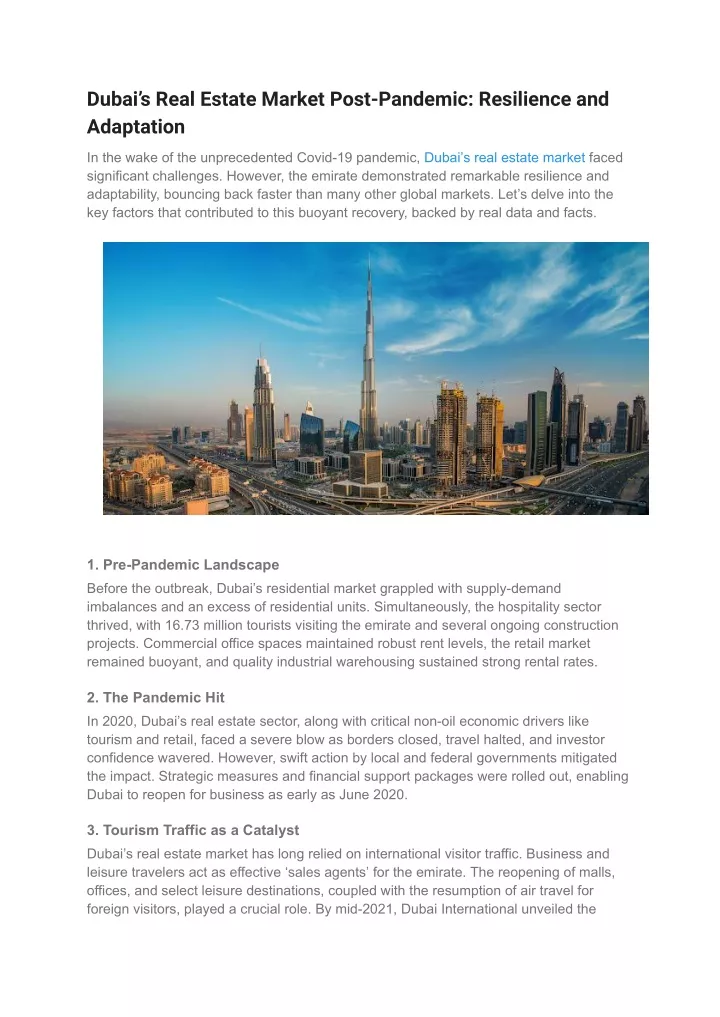 dubai s real estate market post pandemic