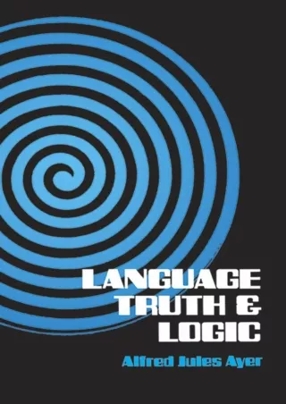 get⚡[PDF]❤ Language, Truth and Logic (Dover Books on Western Philosophy)