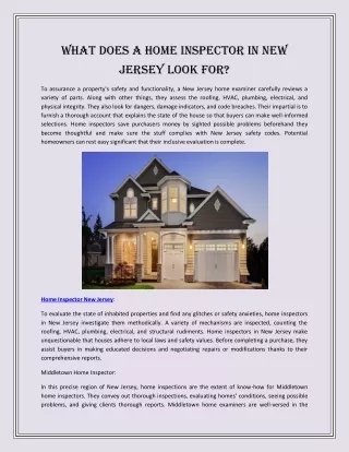 What Does a Home Inspector in New Jersey Look For?