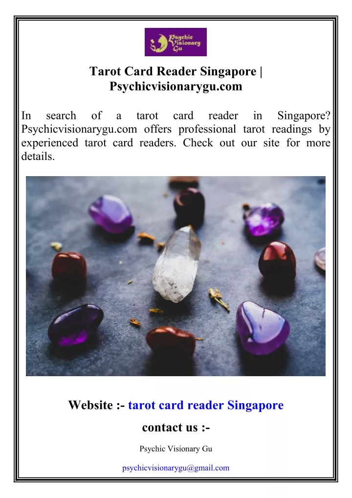 tarot card reader singapore psychicvisionarygu com