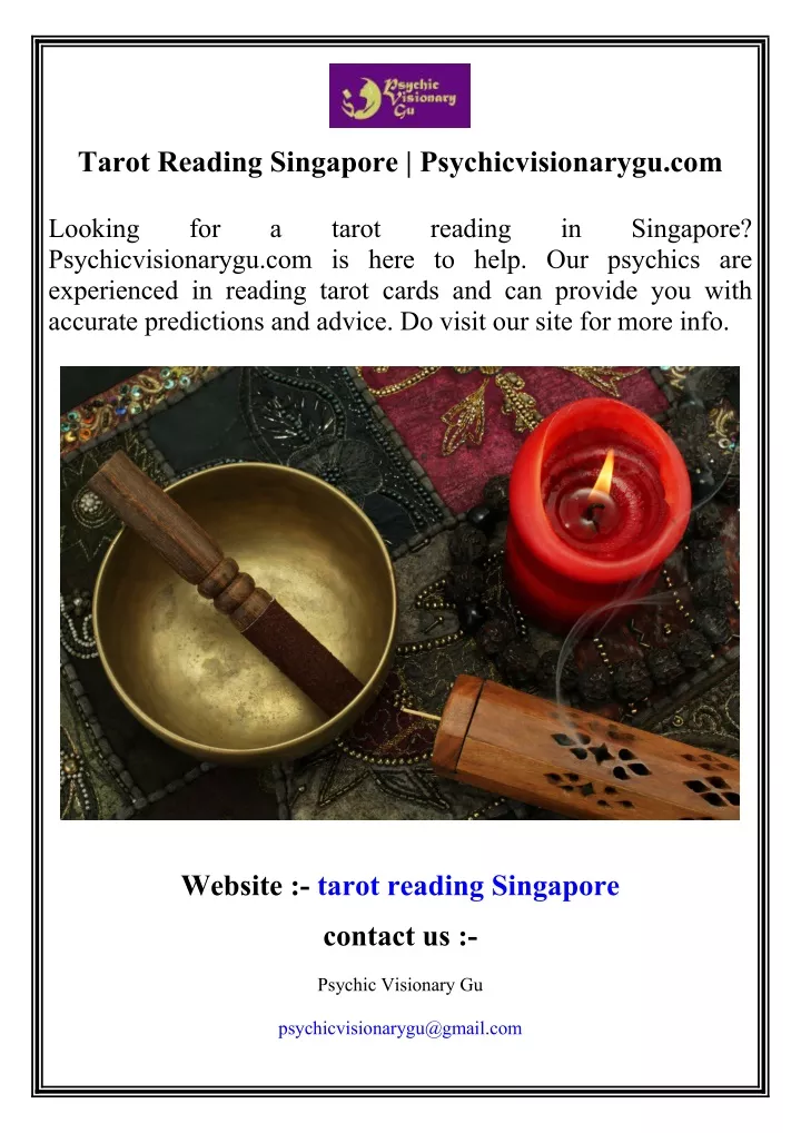 tarot reading singapore psychicvisionarygu com