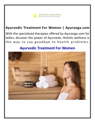 Ayurvedic Treatment For Women  Ayuranga.com