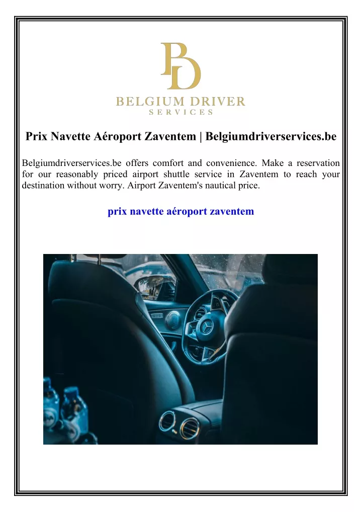 prix navette a roport zaventem