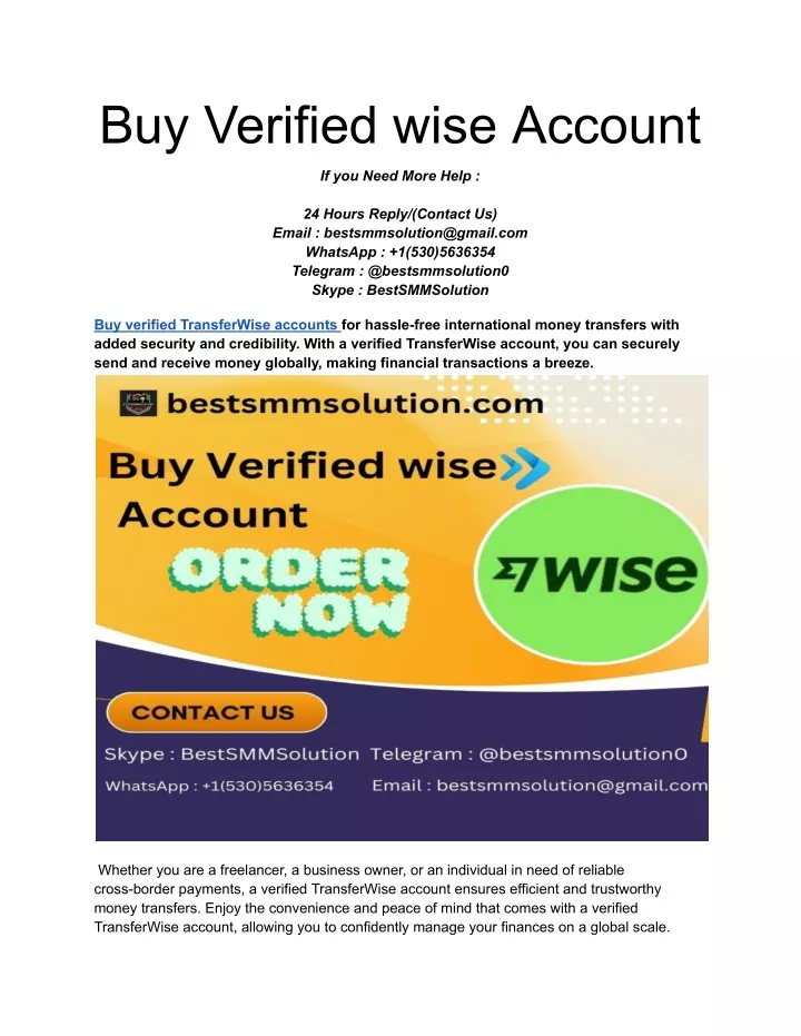 buy verified wise account