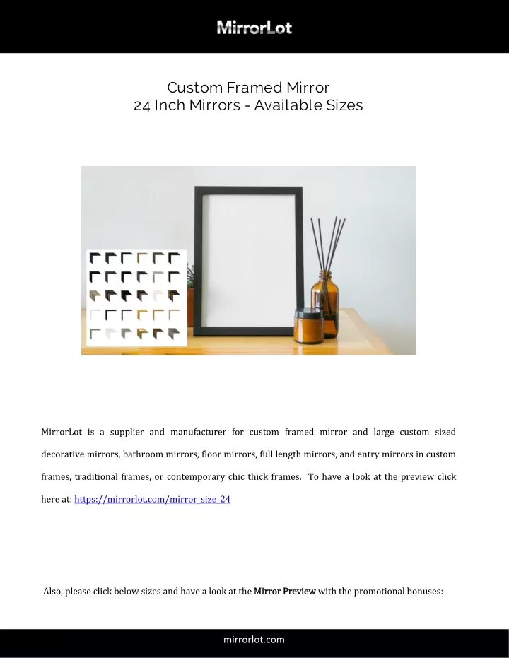 custom framed mirror 24 inch mirrors available