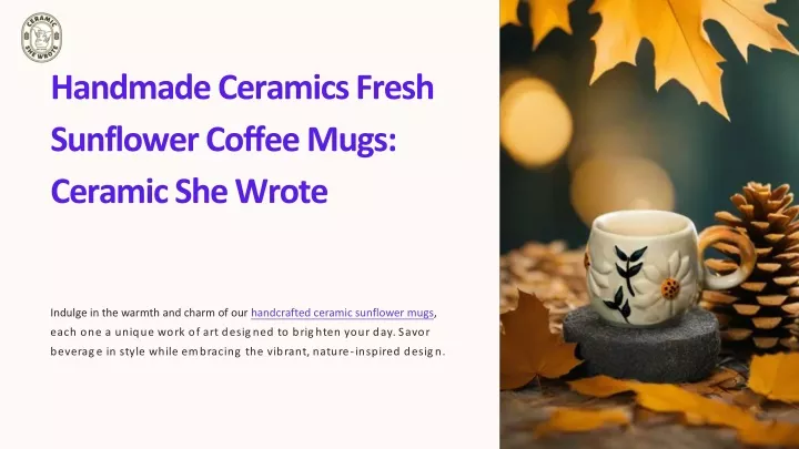handmade ceramics fresh sunflower coffee mugs