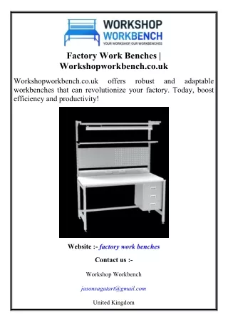 factory work benches workshopworkbench co uk