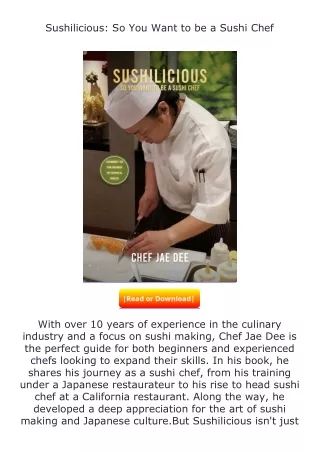 full✔download️⚡(pdf) Sushilicious: So You Want to be a Sushi Chef