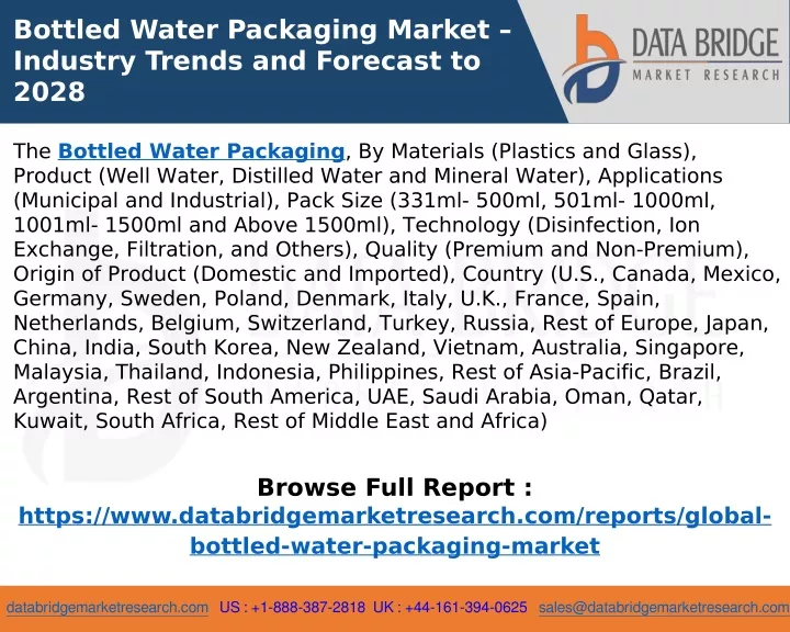 bottled water packaging market industry trends