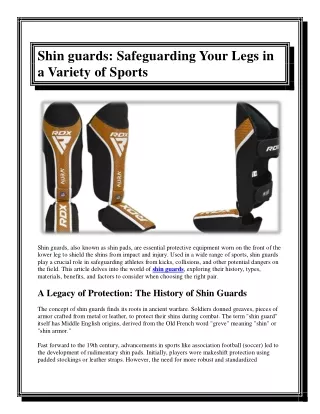 Shin Guards Protecting Your Legs Across Various Sports