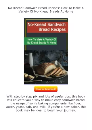 free read (✔️pdf❤️) No-Knead Sandwich Bread Recipes: How To Make A Variety