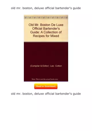 [PDF]❤READ⚡ Old Mr. Boston Deluxe Official Bartender's Guide