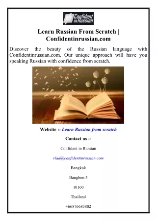 learn russian from scratch confidentinrussian com