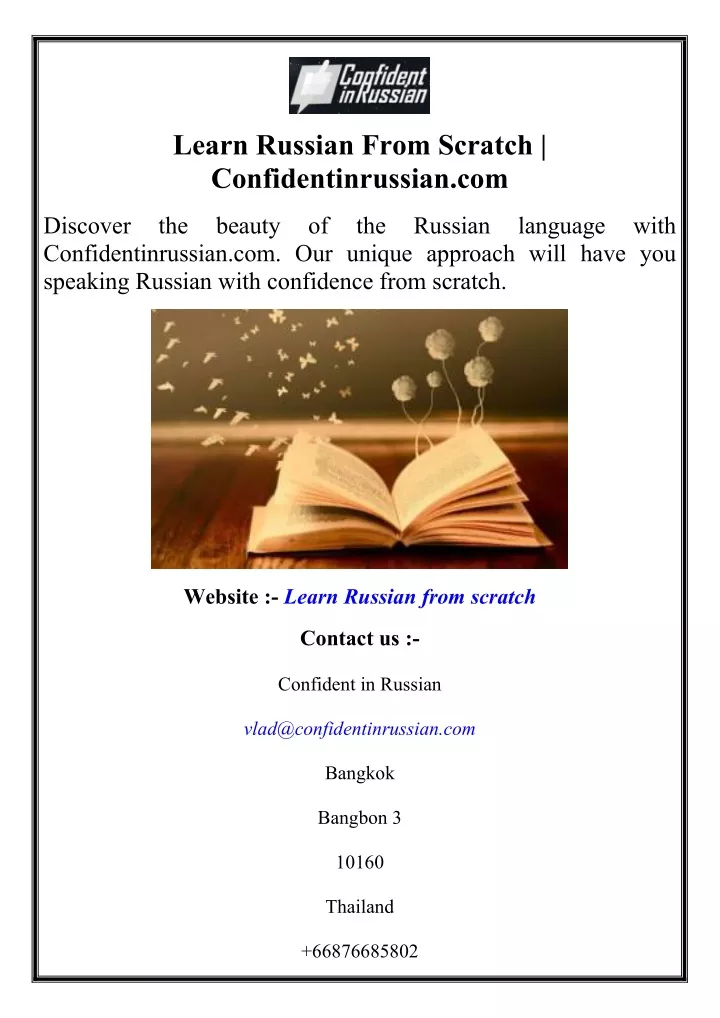 learn russian from scratch confidentinrussian com