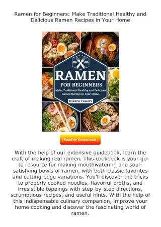 pdf❤(download)⚡ Ramen for Beginners: Make Traditional Healthy and Delicious
