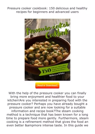 Download⚡(PDF)❤ Pressure cooker cookbook: 150 delicious and healthy recipes