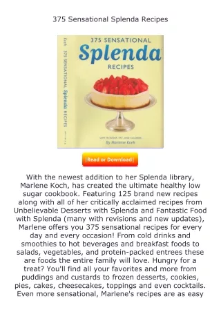 download⚡️ free (✔️pdf✔️) 375 Sensational Splenda Recipes