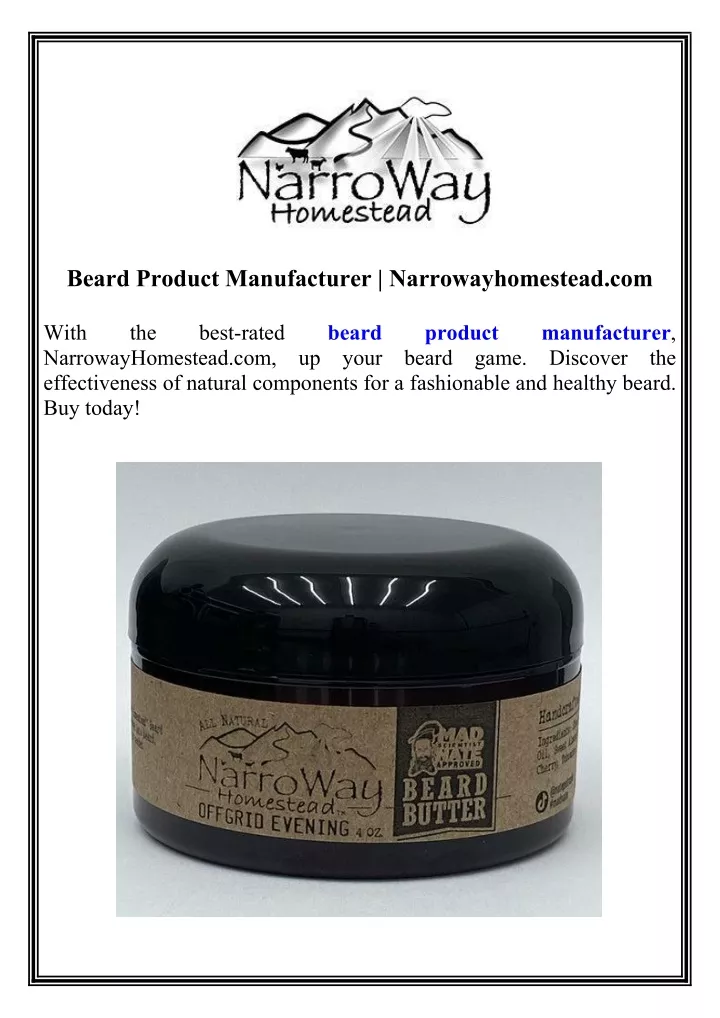 beard product manufacturer narrowayhomestead com