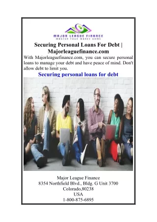 Securing Personal Loans For Debt  Majorleaguefinance.com