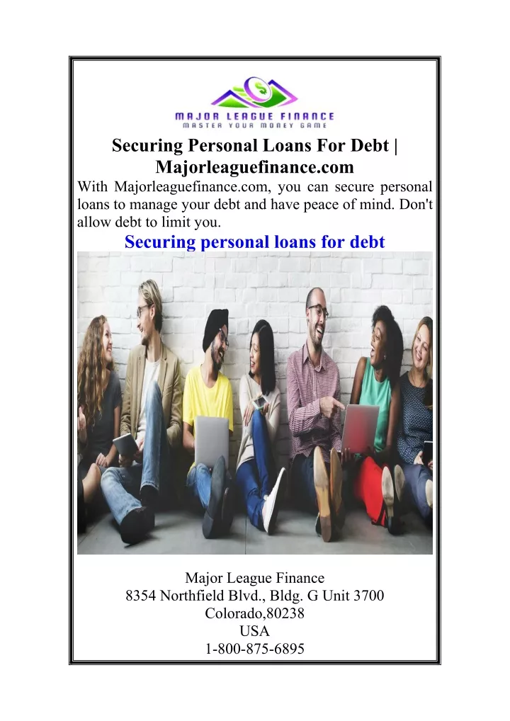 securing personal loans for debt