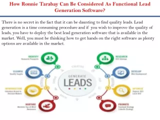 How Ronnie Tarabay Can Be Considered As Functional Lead Generation Software?