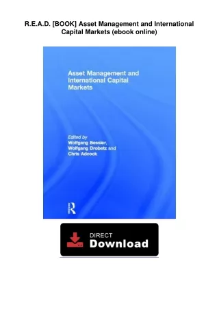 R.E.A.D. [BOOK] Asset Management and International Capital Markets (ebook