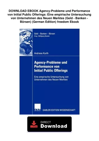 Ebook [Kindle]  Agency-Probleme und Performance von Initial Public Offerings: