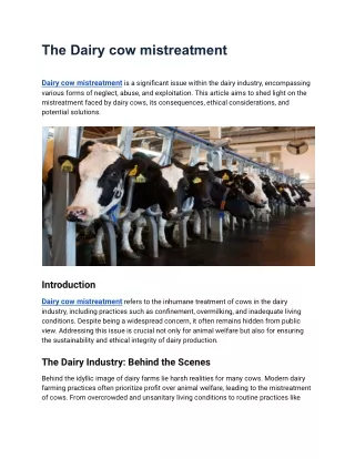 Dairy cow mistreatment