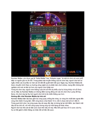 Cách Đăng Ký Và Bắt Đầu Chơi Number Matka Tại BET168 US