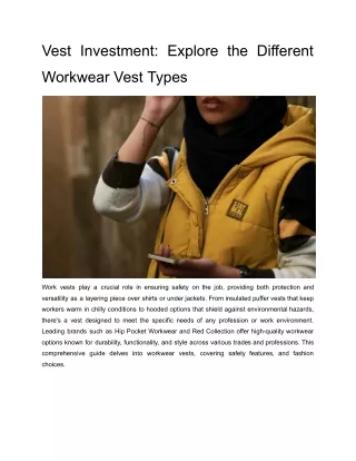Vest-Investment-Explore-the-Different-Workwear-Vest-Types