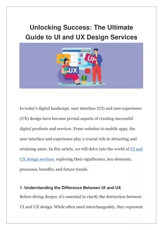 Unlocking Success The Ultimate Guide to UI and UX Design Services