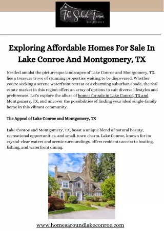 Lakeside Living: Contented Homes for Sale in Lake Conroe, TX