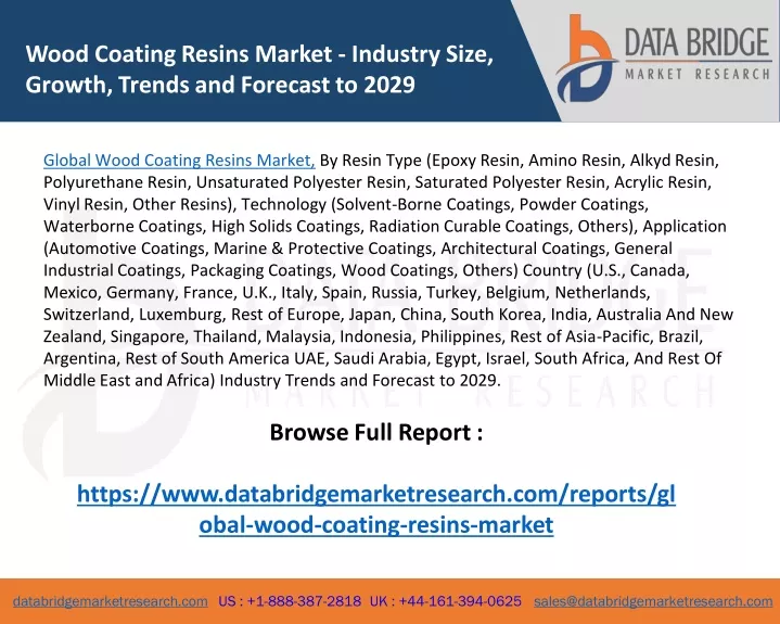 wood coating resins market industry size growth
