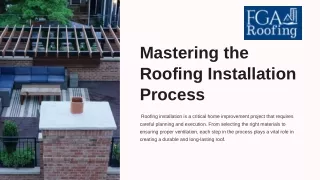 Mastering the Roofing Installation Process