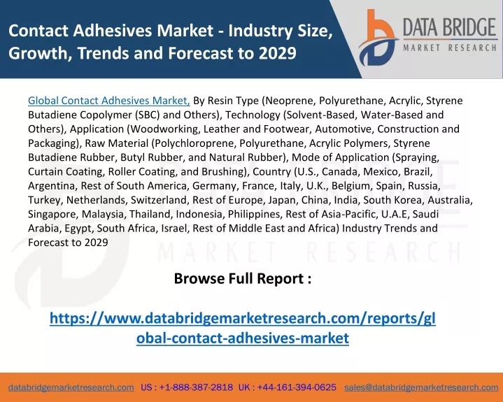 contact adhesives market industry size growth