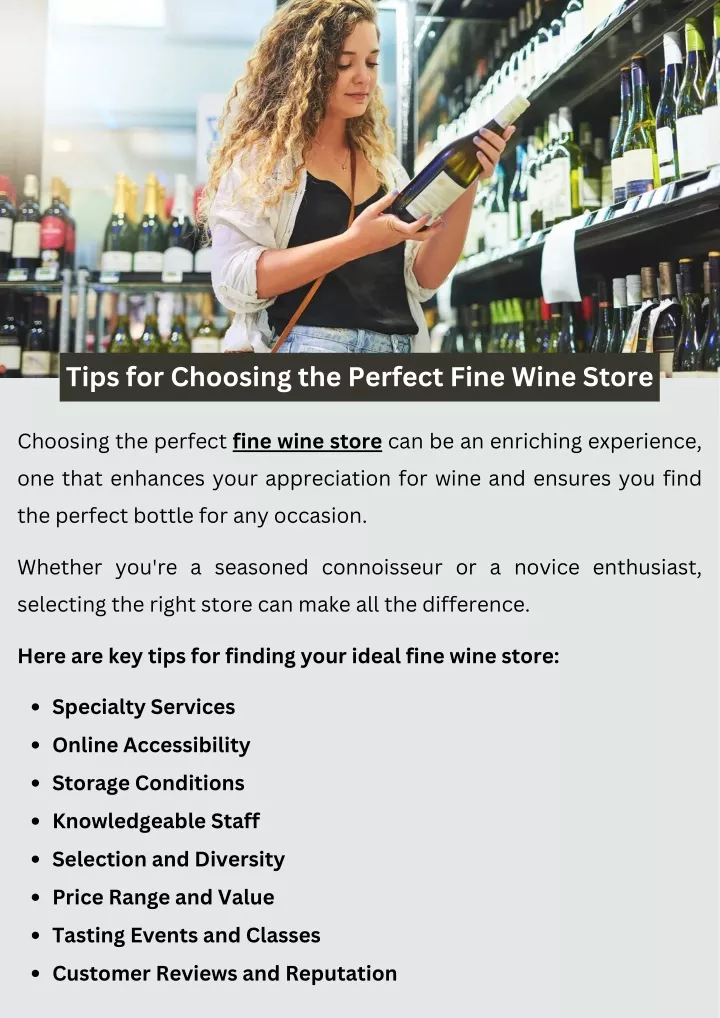 tips for choosing the perfect fine wine store