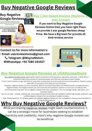 Buy Negative Google Reviews