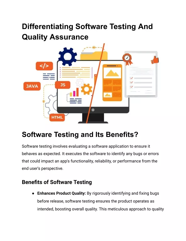 differentiating software testing and quality