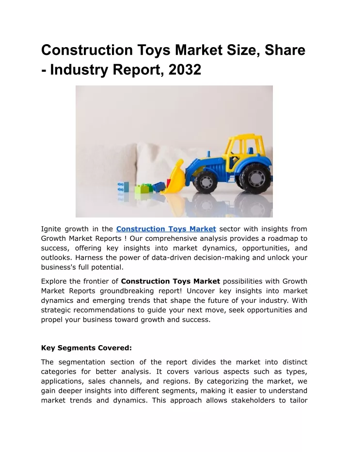 construction toys market size share industry