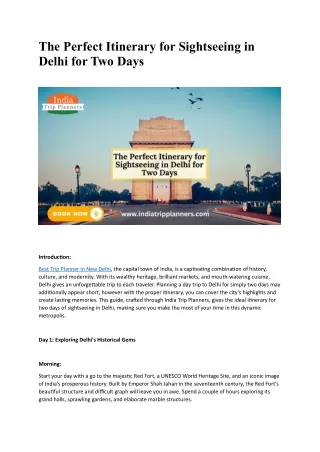 The Perfect Itinerary for Sightseeing in Delhi for Two Days