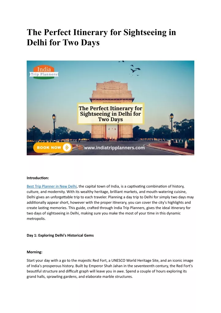 the perfect itinerary for sightseeing in delhi