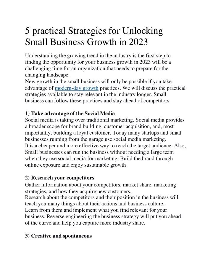 5 practical strategies for unlocking small business growth in 2023