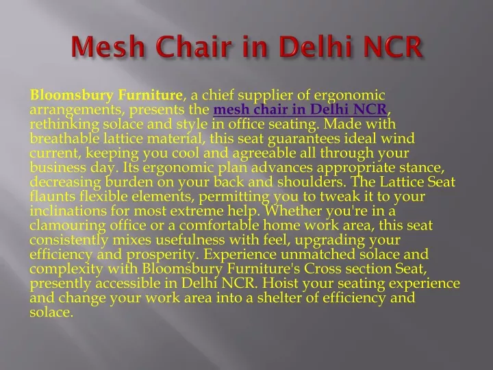 mesh chair in delhi ncr